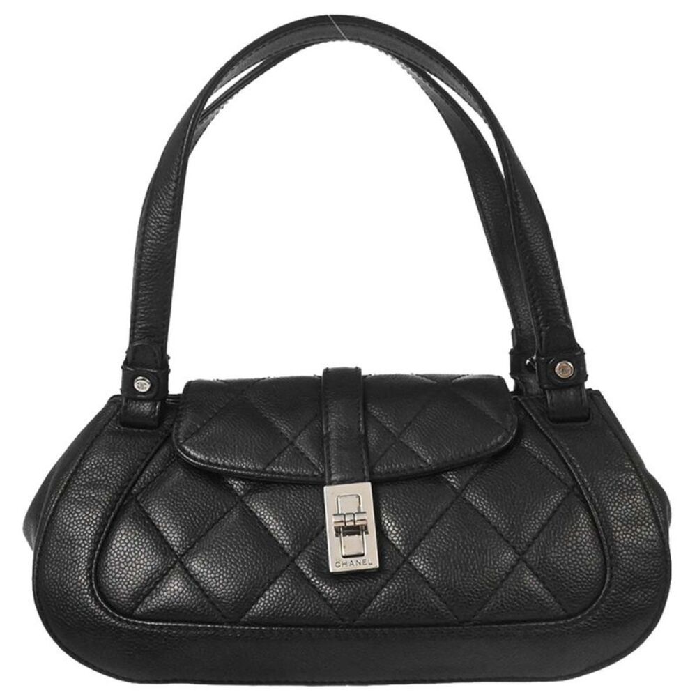 Chanel Mademoiselle Lock Quilted Caviar Black Leather Shoulder Bag Bag